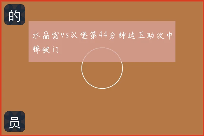 水晶宫vs汉堡第44分钟边卫助攻中锋破门
